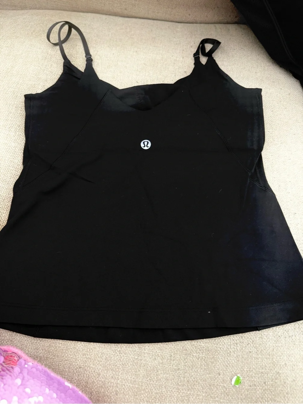 Lululemon Black Slim Cami Tank Top with Adjustable Straps